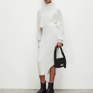 All Saints Margot 2-in-1 Sweater Dress, XS, White